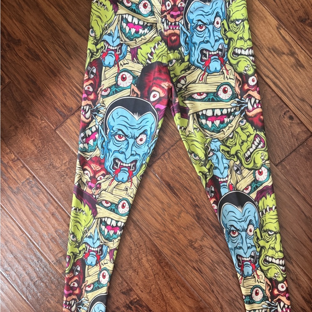 Colorful Monster Print women’s leggings - Picture 2 of 5
